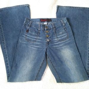SOLD Mudd Flare Button Front Denim Jeans 7 Long 7L